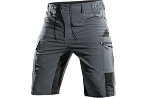 Cycorld Kurze-Hosen-Herren,Wanderhose MTB Hose Herren Kurz Atmungsaktiv Schnelltrocknende Bermuda Cargo Shorts Arbeitshosen Männer Kurz Radhose Fahrradhose Mountainbike