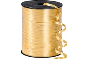 woric 600 Yards Balloon Ribbon Gold, Curling Ribbon for Balloons, 1/5in Balloon String for Decorations Bows Art Crafts Wedding Birthday Party