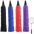 Badminton Racket Grip Tape,4 PCS Badminton Racket Grip Towel Anti Slip Grip Tape,Badminton Grip Tape,Water Absorbent Squash Racket Grip Tape,Tennis Racket Grip Tape for Tennis,Badminton,Squash Rackets