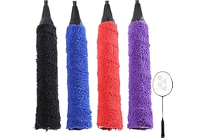 EOPHMI Badminton Racket Grip Tape,4 PCS Badminton Racket Grip Towel Anti Slip Grip Tape,Badminton Grip Tape,Water Absorbent Squash Racket Grip Tape,Tennis Racket Grip Tape for Tennis,Badminton,Squash Rackets