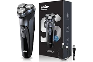 Sejoy Electric Razor for Men,Electric Shavers for Men,Face Shaver, Cordless Washable Rechargeable Shaving Machines,Pop Up Trimmer for Travel Home, LED Display,Fast Charging,Grau