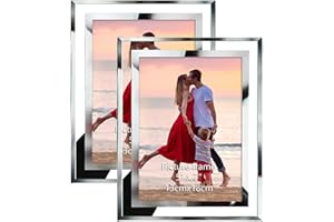 Giftgarden Cornice 13x18, Cornice per Foto Cornice in Vetro per Ritratti, Cornice Trasparente Set di 2