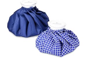 Navaris Zestaw worków chłodzących i termoforów – 2 rozmiary ciepłe i zimne – podkładki chłodzące opakowanie na lód terapia zimnem – poduszka chłodząca niebiesko-biała