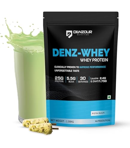 DENZOUR NUTRITION Denz-Lean Whey Protein - Pista Kulfi, 1Kg (25