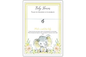 Just A Little Something 10X Baby Shower Wish bracelet | Baby Shower favour | gift | thank you for coming | Elephant | Ivory