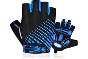 BTNEEU Gants Cyclisme Demi-Doigts Gel Anti-Choc Anti-Dérapage, Respirant pour Vélo, VTT, Fitness, Sport, Escalade - Homme et Femme