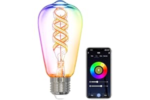 ‎ANTELA ANTELA Alexa Glühbirnen E27 5W Smart LED Vintage Edison Lampe, WLAN RGB Dimmbare Birne, APP Steuern Kompatibel mit Google Home, Warmweiß Licht, 1 Stück