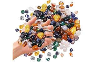 YUFFQOPC 500g Edelsteine für Kinder,10-15mm Bunte Trommelsteine Mix Set für Dekoration,Edelsteinspiel,Kindergeburtstag