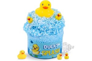 MJUTHY Enten Schleim-Schaumbad, Clear Slime Kit für Kinder, Crunchy Schleim-Partygeschenke für Mädchen Jungen, Sensorisches Schleim Spielzeug, Weihnachts Hallowmas Geschenk Nicht Klebrig Sauber Stressabbau