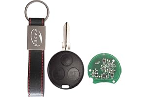 KASER Llave Mando Coche con Tarjeta Electrónica 3 Botones Compatible para Smart 450 FORTWO FORFOUR Roadster 433MHz Transponder Lista para Codificación
