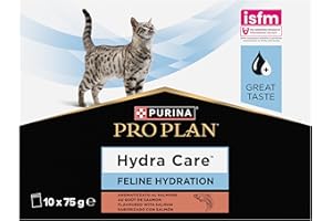 PURINA PRO PLAN - HYDRACARE - Gatto - Alimento complementare per aiutare i gatti adulti a rimanere idratati - salmone - bustine - 10x75g