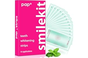 BESTUS ACCESSORIES Teeth Whitening Strips Peroxide Free Non Sensitive Formula Strip Safe for Enamel Professional Whitener 14 Treatments 28 Strips Smart Smile Teeth whitening Pap+