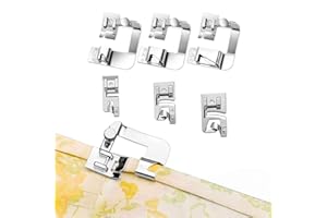 ZKSMNB 6pcs Piedino per Orlo Arrotolato 4/8 '' 6/8 '' 8/8 '' e 3pcs Piedini per Macchine da Cucire a Bordo Stretto 3 MM/4 MM/ 6 MM Piedino per Macchina Cucire Compatibile con Brother Singer Janome Toyota