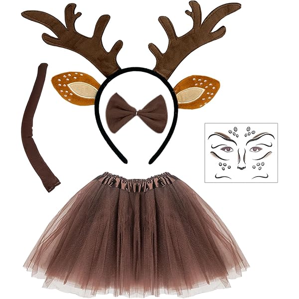 Ntwdby Hertenkostuum voor dames, rendierkostuum, carnaval
