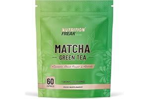 FREAK ATHLETICS Matcha Green Tea 60 Capsules - Matcha Green Tea Tablets - Boosted with Turmeric, Acerola Cherry & Black Pepper