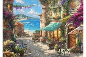 Schmidt Spiele 59624 Thomas Kinkade, Café an der italienischen Riviera, 1000 Teile Puzzle
