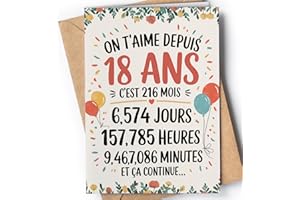 Greeting Cards for Everyone Carte Anniversaire 18 Ans - Cadeau 18 Ans Fille, Garcon Carte Joyeux Anniversaire pour Femme et Homme - Originale Ans pour Fille, Fils, Sœur, Frère ou Ami - EU 120