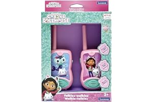 Lexibook, Gabby’s Dollhouse, Walkie-Talkies 200m, Kommunikationsspiel für Kinder, Gürtelclip für den Transport, Batteriebetrieben, Rosa, TW12GDH