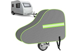 URAQT Copertura Gancio Traino, Universale Copertura Gancio Traino con Finiture Riflettenti, Impermeabile Copertura Gancio Traino Roulotte (Grigio)