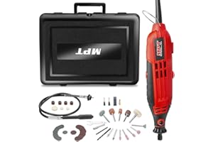 MPT 160W Rotary Multi Tool Kit Corded Rotary Power Tool Kit Set - 62 Accessories Variable Speed 10000-36000 RPM - Cutting Sanding Drilling Polishing Carving Sharpening Engraving - DIY
