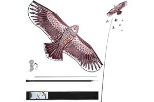 LAPTONY Aquilone spaventa uccelli telescopico con asta estensibile da 4 m, per giardino, cortile, prato, fattoria e campo