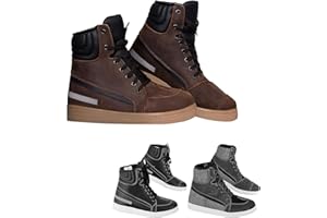 Vaster Moto Bottes de moto imperméables décontractées pour homme Chaussures de moto antidérapantes CE EN [13634:2017]