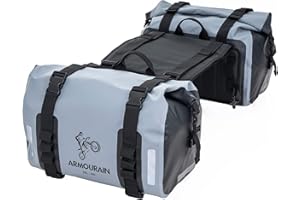 ‎ARMOURAIN ARMOURAIN Motorradsatteltasche 70L (35L*2) Motorradausrüstung Fahrradsatteltasche hinten (Grau)