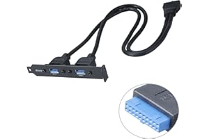Akasa Wewnętrzny kabel adaptera USB 3.0 | Dual SuperSpeed USB Type-A 3.0 | zawiera uchwyt PCI | karty portu USB | 40 cm | AK-CBUB17-40BK