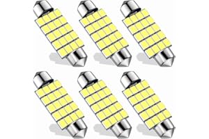 Xnourney 578 LED Bulb,Super Bright 2835 Chips Latest 41mm 42mm 1.65in Festoon bulbs,DE3425 DE3423 for Car Interior Map Dome License Plate Courtesy Lights,211-2 569 Led Bulbs 12V (Pack of 6)