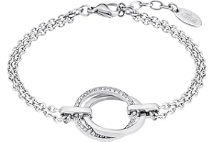 LOTUS STYLE Bracelet LS1780-2/1 de la collection Urban Woman en acier pour femme, sans aplica, argent, oxyde de zirconium, No aplica, Argent, Zirkonia