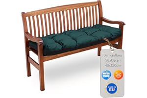 ‎AMAZINGGIRL Amazinggirl Bankauflage Sitzkissen Outdoor Hollywoodschaukel Kissen 120x40 cm - Sitzpolster Bank Polster für Sitzbank Gartenbank und Paletten Bankkissen Indoor und Outdoorkissen Grün