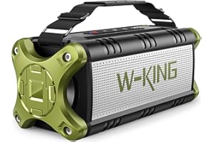 90W Peak 50W Przenośny Głośnik Bluetooth Potężny, W-KING Głośniki Głębokim Basem/IPX6/EQ, Bezprzewodowy Głośnik Bluetooth z Power Bank/40 godzin, NFC/TF/AUX