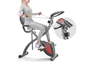 PROIRON Cyclette Pieghevole da Casa 3 in 1, Cyclette con Schienale, Cyclette Magnetica Display LCD, bici da Camera 8 livelli di resistenza, sensore di frequenza cardiaca e installazione semplice