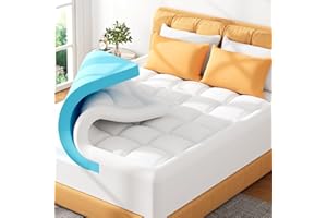 ELEMUSE Memory Foam Mattress Topper Double Bed - Soft Mattress Topper with Washable Cover, OEKO-TEX & CertiPUR-US (Double Size-135x190cm)