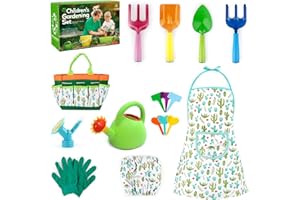 ENIKMOSD Set Attrezzi da Giardinaggio per Bambini,18 Pezzi Set di Attrezzi da Giardino,Set giardinaggio bambini,Attrezzi giardinaggio bambini,Set giardinaggio bambini,Set Giardinaggio Attrezzi