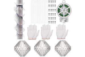 Zocipro 3-częściowa osłona rury odstraszająca kuny i szopy, 3 m, wykonana ze stali nierdzewnej z 20-metrowym drutem wiążącym powlekanym plastikiem, z akcesoriami, do domu, na rynnę, drzewa