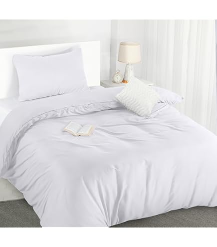 BEDSURE Beddengoed 240 x 220 cm, 3-delig, wit, 1