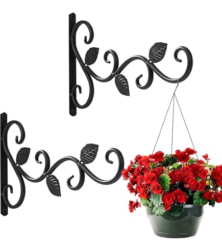 Lot De Deux Crochets Muraux En Fer Forgé Pour Paniers à