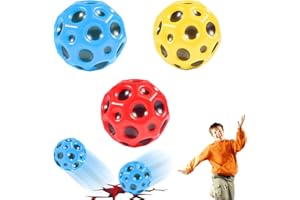 Newtic 3 Stück Astro Jump Bälle, 66mm Jump Ball, Astro Jump Ball für Kinder, Moon Bälle, Mondball, Estro Jump BallHohe Bounce-Loch-Ball Mondball Lavaball