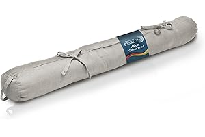 Beautissu Viento Burlete de Puerta 100x10 cm – Tapón de protección contra el Aire Fresco para Puertas, Puertas de Entrada y Ventanas con asa de Transporte – Gris Claro