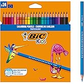 BIC Kids Tropicolors Kuru Boya Kalemi 24 Renk, Kıymık Oluşturmaz, Ağa&ccedil; Kesilmeden &Uuml;retilmiştir, &Ccedil;iğnemeye Dayanıklı