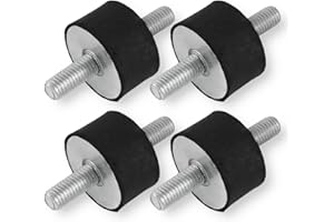 GRILINDO 4x Gummipuffer Anti-Vibartion Schwingungsdämpfer Silentblock Maschinenfüße Metall Gewinde ((L) M10 36x21mm)