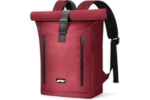 YOKGO Rucksack Damen & Herren, Rolltop Rucksack Wasserfest LaptopRucksack Schulrucksack mit 15,6" Laptopfach, Freizeitrucksack Backpack Daypack für Uni Schule Business Arbeit City Freizeit Reise