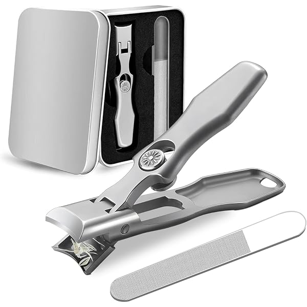 Deutscher Nagelknipser Lux Grip Edelstahl – Ultrascharf Mit Breiter Öffnung & Spritzschutz – Für Dicke Zehennägel