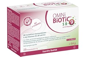 ‎OMNI BIOTIC OMNi BiOTiC SR-9 mit B-Vitaminen | 28 Portionen (84g) | 9 Bakterienstämme | 15 Mrd. Keime pro Tagesdosis | Pulver| Vegan | Glutenfrei | Lactosefrei | Zur täglichen Anwendung