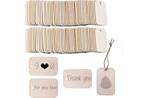 YIEUR 96 ciondoli in legno naturale, 3,5 x 5,2 cm, dischi in legno naturale non trattati, con foro, decorazioni in legno, per fai da te, incisione laser, intaglio, pittura (5,2 cm)