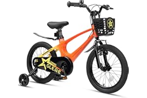 ‎GLERC Glerc Lumo Kinderfahrrad 14 16 18 Zoll für Jungen ab 4-10 Jahren Magnesiumlegierung Rahmen Kinder Fahrrad Leichtes Laufrad mit Stützrädern & Schutzblech & Korb