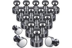 SWIHORAB Strong Magnets, 18 Pack Neodymium Fridge Magnets Extra Strong Small Push Pins Magnet for Whiteboard, Refrigerator Mini Magnets for Crafts, Map, Photo Display, Black