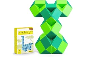 ECHOCUBE Magischer Schlangenwürfel, 48 Blöcke Magische Schlange Lineal Twist Puzzle Party Geschenke, pädagogische kreative Schlange Fidget Spielzeug für Kinder/Erwachsene (Grün)
