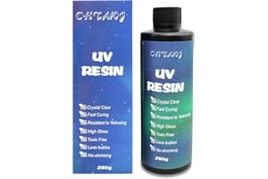 CHTAWJ Resina UV Trasparente 250g Colla UV Dura Epossidica Resina Per Gioielli, Colla Resina Cristallina Polimerizzazione a Ultravioletti per Stampi, Decorazioni, Stampo in Resina Fai-da-te…
